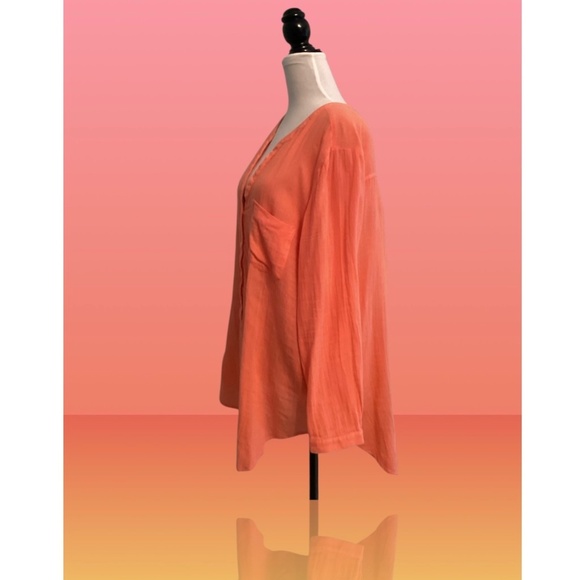 Old Navy–Women’s Long Sleeve Tunic Blouse—Size L—Coral - Picture 2 of 12